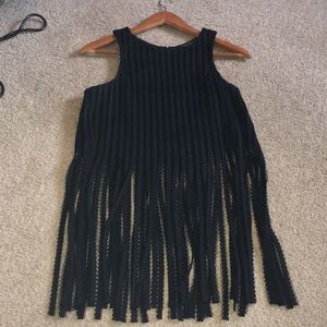 Black fringed Dressy shirt